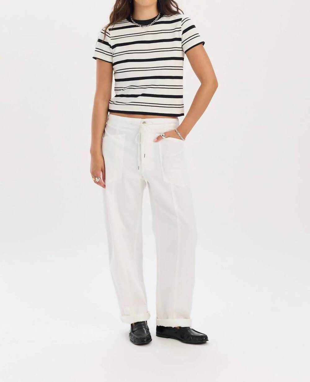 NEW DAZE villa drawstring pant in lamb